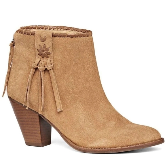 Jack Rogers Womens Suede Ankle Heels boots shoes sz 9M - Picture 1 of 11